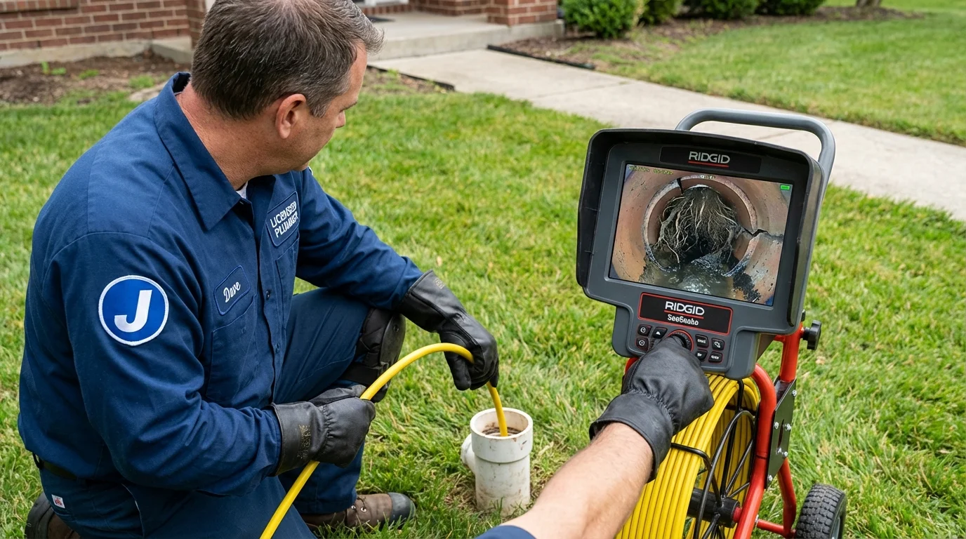 Sewer camera inspection being performed by Johns Plumbing LLC in Fosston
