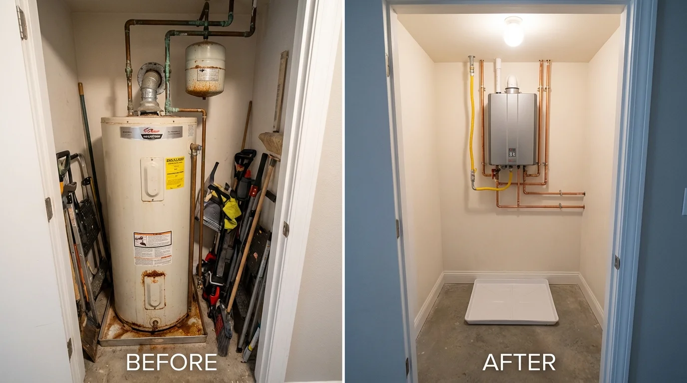 Tank water heater versus wall-mounted tankless unit comparison for Fosston, MN homeowners